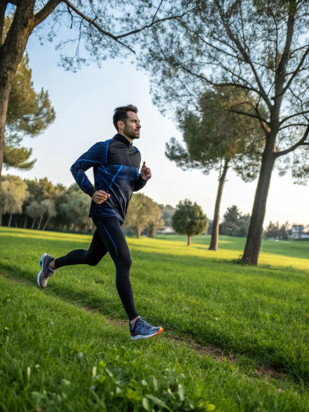 Image of a runner wearing a Mostbet SportsWear lightweight jacket, showcasing its ventilation and flexibility.