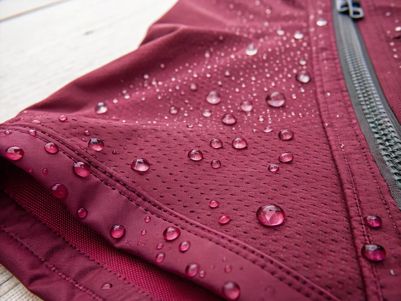 A close-up shot of a high-performance fabric swatch used in Mostbet SportsWear's fitness leggings, highlighting its moisture-wicking properties and breathability.